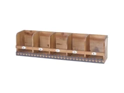BERLINLODGE Wandregal HxBxT 71x18x16cm Tanne Holz Massiv Vintage Shabby-Look Hängeregal Regal