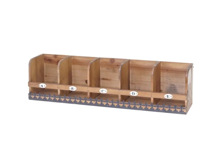 BERLINLODGE Wandregal HxBxT 71x18x16cm Tanne Holz Massiv Vintage Shabby-Look Hängeregal Regal
