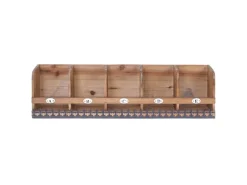 BERLINLODGE Wandregal HxBxT 71x18x16cm Tanne Holz Massiv Vintage Shabby-Look Hängeregal Regal
