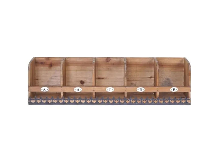 BERLINLODGE Wandregal HxBxT 71x18x16cm Tanne Holz Massiv Vintage Shabby-Look Hängeregal Regal