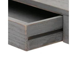 BERLINLODGE Wandregal HxBxT 8x80x25cm Schweberegal Wandboard Hängeregal Regal Schublade Massiv-Holz Grau Shabby