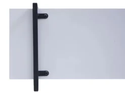 BERLINLODGE Wandregal HxBxT 60x60x18cm 3 Regalböden Massiv-Holz Industrial Weiß Hängeregal Schweberegal