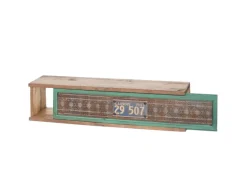 BERLINLODGE Wandregal HxBxT 65x16x13cm Tanne Holz Massiv Vintage Patchwork Hängeregal Regal