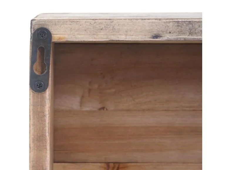 BERLINLODGE Wandregal HxBxT 65x16x13cm Tanne Holz Massiv Vintage Patchwork Hängeregal Regal