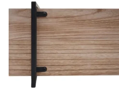 BERLINLODGE Wandregal HxBxT 60x60x18cm 3 Regalböden Massiv-Holz Industrial Natur Hängeregal Schweberegal