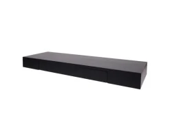 BERLINLODGE Wandregal HxBxT 8x80x25cm Schublade Massiv-Holz Schwarz Schweberegal Wandboard Hängeregal Regal