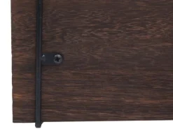 BERLINLODGE Wandregal HxBxT 40x40x13cm 3 Regalböden Metall Massiv-Holz Industrial Dunkelbraun Hängeregal Schweberegal Regal