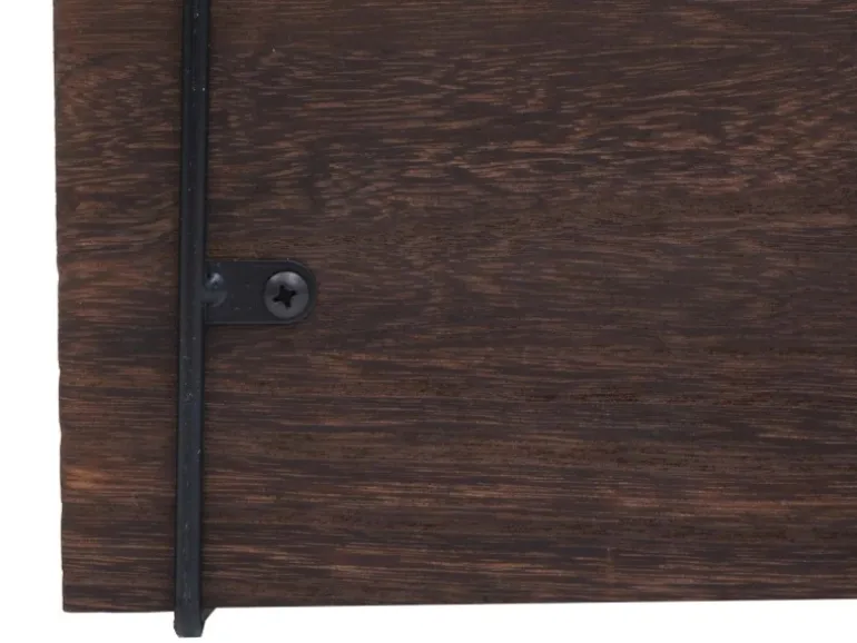 BERLINLODGE Wandregal HxBxT 40x40x13cm 3 Regalböden Metall Massiv-Holz Industrial Dunkelbraun Hängeregal Schweberegal Regal