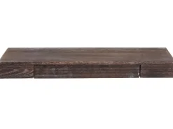 BERLINLODGE Wandregal HxBxT 8x80x25cm Schweberegal Wandboard Hängeregal Regal Schublade Massiv-Holz Braun Shabby