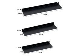 BERLINLODGE Wandregal Metall 3er Set Matte Schwarz Schweberegal Wandboards Bücherregal 3-Teiliges Hängeregal Wanddeko