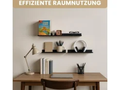 BERLINLODGE Wandregal Metall 3er Set Matte Schwarz Schweberegal Wandboards Bücherregal 3-Teiliges Hängeregal Wanddeko