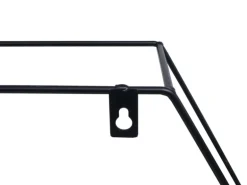 BERLINLODGE Wandregal Sechseckig HxBxT 43x49x11cm 3 Regalböden Metall Massiv-Holz Industrial Natur Hängeregal Schweberegal Regal