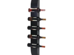 BERLINLODGE Weinregal Für 5 Flaschen HxBxT 99x13x9cm Schwarz Flaschenregal Wandregal Flaschenhalter