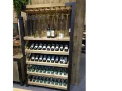 BERLINLODGE Weinregal Für 40 Flaschen Zubehör Und Gläser HxBxT 189x114x39cm Massivholz Flaschenregal Flaschenhalter Barschrank Weinständer