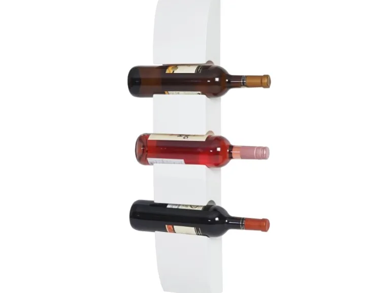 BERLINLODGE Weinregal Für 3 Flaschen HxBxT 54x13x9cm Weiß Flaschenregal Wandregal Flaschenhalter