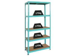 BERLINLODGE Wohnregal GREEN HULK HxBxT 180x90x40cm Fachlast 175kg 5 Ebenen