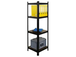 BERLINLODGE Wohnregal Ragnar HxBxT 150x45x45cm Fachlast 100kg Vintagebraun-Schwarz Bücherregal Standregal Büroregal
