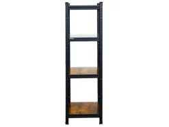 BERLINLODGE Wohnregal Ragnar HxBxT 150x45x45cm Fachlast 100kg Vintagebraun-Schwarz Bücherregal Standregal Büroregal