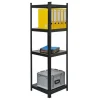 BERLINLODGE Wohnregal Ragnar HxBxT 150x45x45cm Fachlast 100kg Matt Shwarz Bücherregal Standregal Büroregal für Wohnzimmer Arbeitszimmer