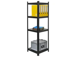 BERLINLODGE Wohnregal Ragnar HxBxT 150x45x45cm Fachlast 100kg Matt Shwarz Bücherregal Standregal Büroregal für Wohnzimmer Arbeitszimmer