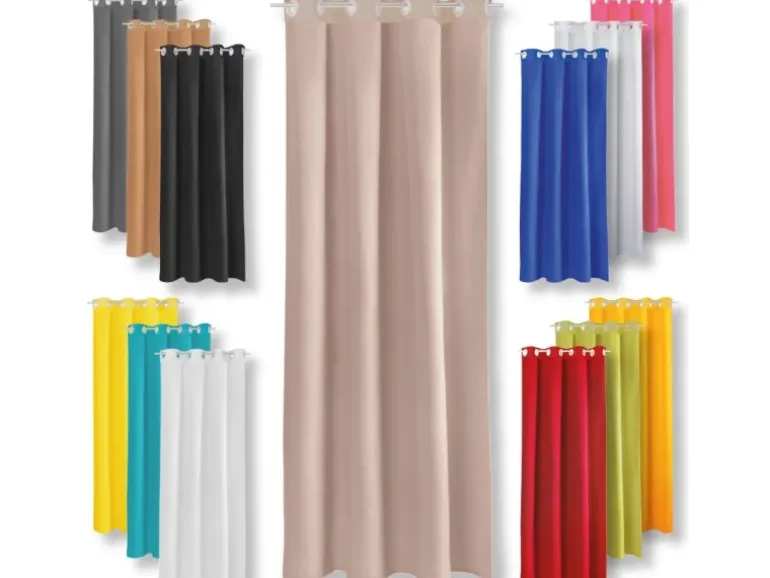 Bestgoodies Dekoschal Ellen Ösen Blickdicht 140 cm x 245 cm Gelb 2er Pack