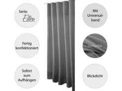 Bestgoodies Dekoschal Ellen Universalband Blickdicht 2er Pack 140 cm x 245 cm Anthrazit