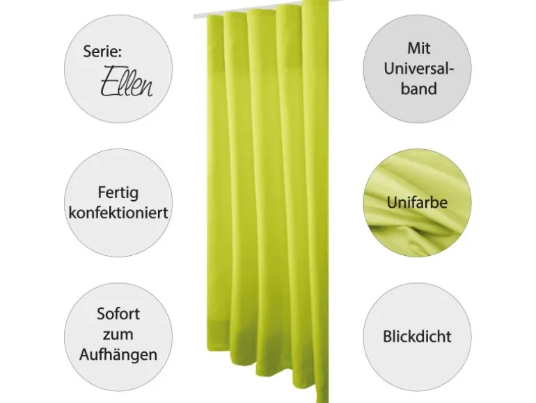 Bestgoodies Dekoschal Ellen Universalband Blickdicht 2er Pack 140 cm x 145 cm Grün