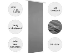 Bestgoodies Flächenvorhang Ellen 3er Pack Anthrazit
