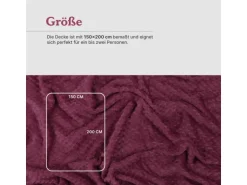 Bestgoodies Kuscheldecke 150 x 200 cm Cashmere Soft Touch Popcorn Weinrot