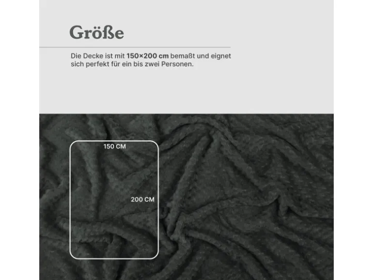 Bestgoodies Kuscheldecke 150 x 200 cm Cashmere Soft Touch Popcorn Moon Mist