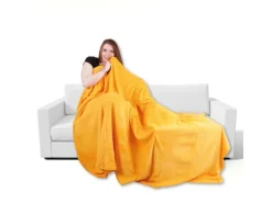 Bestgoodies Mikrofaser Decke Hellorange Marigold 80 x 120 cm