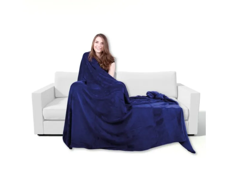 Bestgoodies Mikrofaser Decke Blau Mittelblau 150 x 200 cm