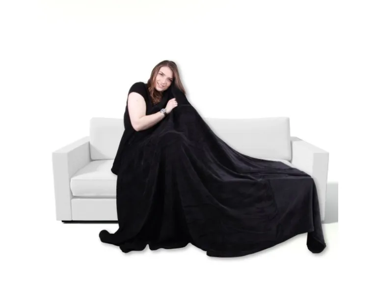 Bestgoodies Mikrofaser Decke Schwarz Jetblack 80 x 120 cm