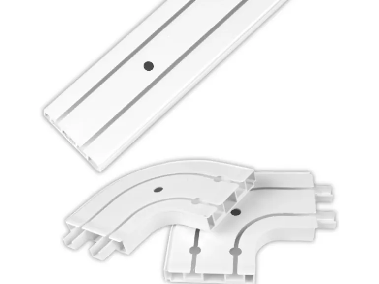Bestlivings 120 cm Innenlaufschiene 2 Läufig & 2er Set Rundbogen