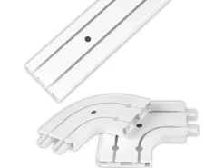 Bestlivings 300 cm Innenlaufschiene 2 Läufig & 2er Set Rundbogen / 1 x 120 cm & 2 x 90 cm