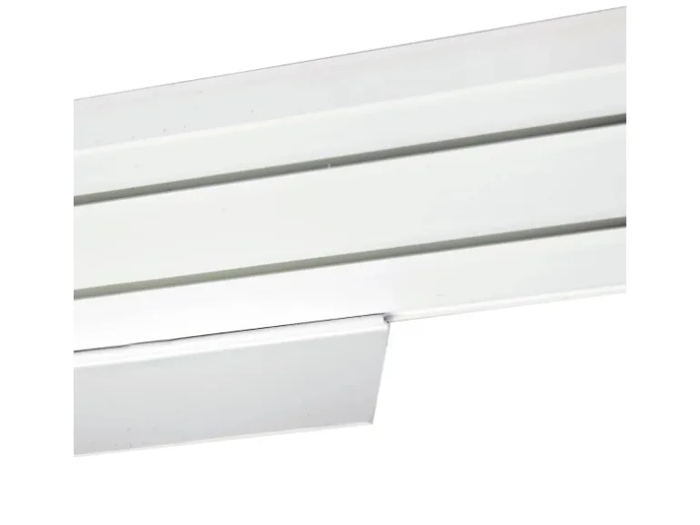 Bestlivings 180 cm Vorhangschiene mit Blende 2 Lauf Grau / 2 x 90 cm