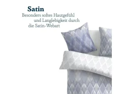 Bestlivings Bettwäsche Satin 80 x 80 cm & 135 x 200 cm Raute Blau