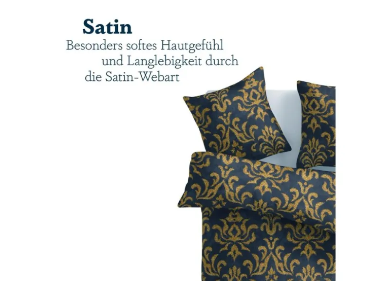Bestlivings Bettwäsche Satin 80 x 80 cm & 135 x 200 cm Ornament Anthrazit & Orange