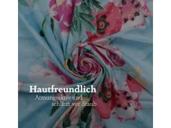Bestlivings Bettwäsche Satin 80 x 80 cm & 135 x 200 cm Frühjahresblumen Blau