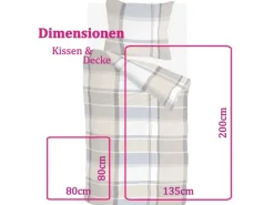 Bestlivings Bettwäsche-Set 135 x 200 cm Big Squares Zand