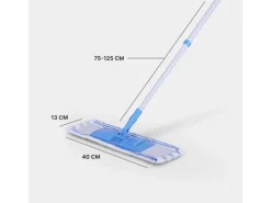 Bestlivings Bodenwischer Komplett Set Mikrofaser Blau Weiß