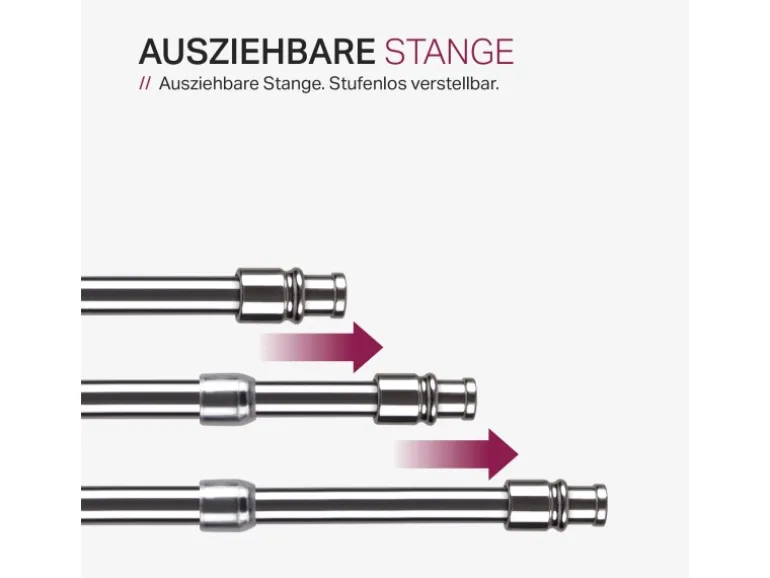 Bestlivings Cafehausstangen Glänzend Silber 75 bis 125 cm & Klemmträger