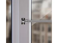Bestlivings Cafehausstangen Glänzend Silber 125 bis 225 cm & Klemmträger