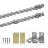 Bestlivings Cafehausstangen Matt Gold 50 bis 75 cm & Klemmträger