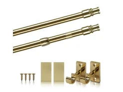 Bestlivings Cafehausstangen Messing Gold 125 bis 225 cm