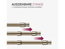 Bestlivings Cafehausstangen Messing Gold 125 bis 225 cm