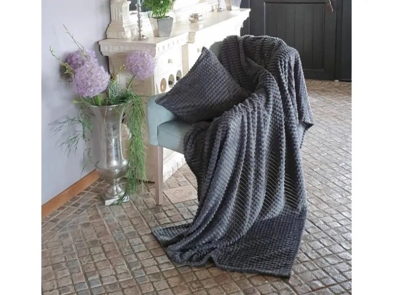 Bestlivings Dekokissen Kuschel Jacquard 45 x 45 cm Anthrazit