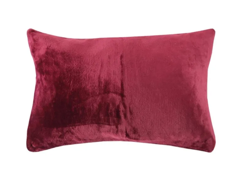 Bestlivings Dekokissen Kuschel Kissenbezug mit Reißverschluss 40 x 60 cm Aubergine