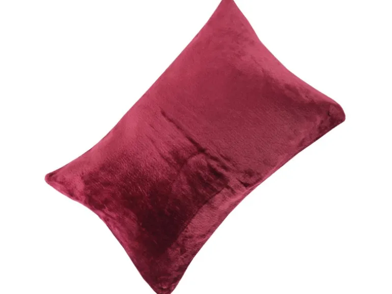 Bestlivings Dekokissen Kuschel Kissenbezug mit Reißverschluss 40 x 60 cm Aubergine