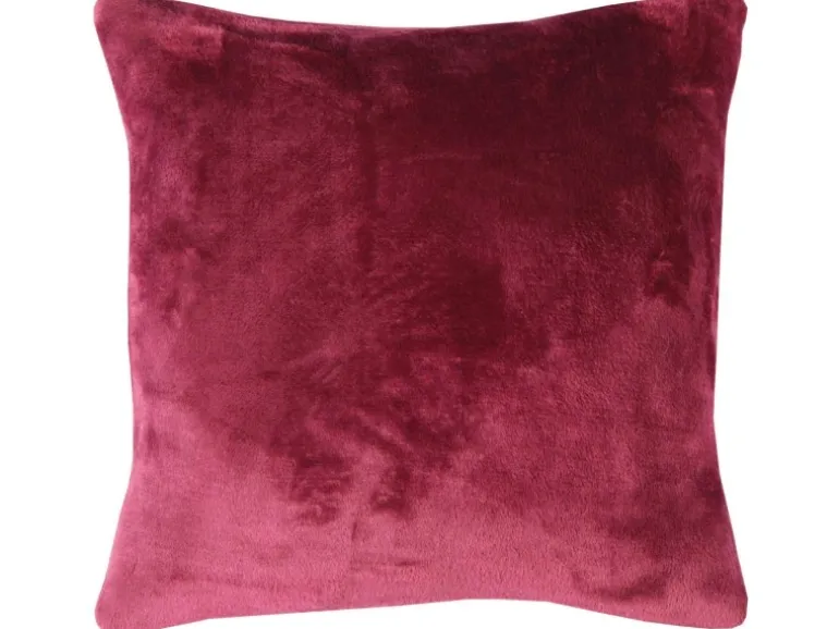 Bestlivings Dekokissen Kuschel Kissenbezug mit Reißverschluss 50 x 50 cm Aubergine